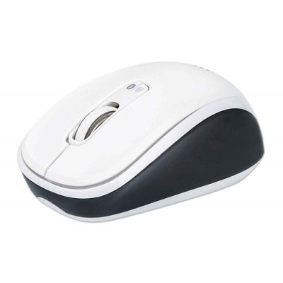 Manhattan Dual-Mode Maus, Bluetooth 4.0 und 2,4 GHz USB-Funkempfänger, 800/1200/1600 dpi, drei Tasten plus Mausrad, schwarz & weiß