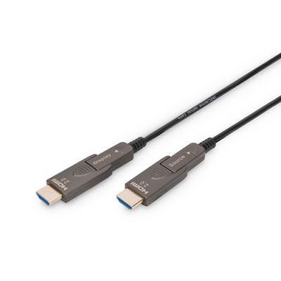 Digitus 4K - HDMI AOC Hybrid Glasfaserkabel mit 20m abnehmbaren Stecker