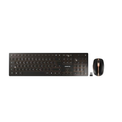 CHERRY DW 9100 SLIM Tastatur Maus enthalten RF Wireless + Bluetooth QWERTZ Deutsch Schwarz