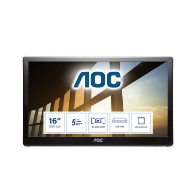 AOC 59 Series I1659FWUX Computerbildschirm 39,6 cm (15.6") 1920 x 1080 Pixel Full HD LCD Schwarz
