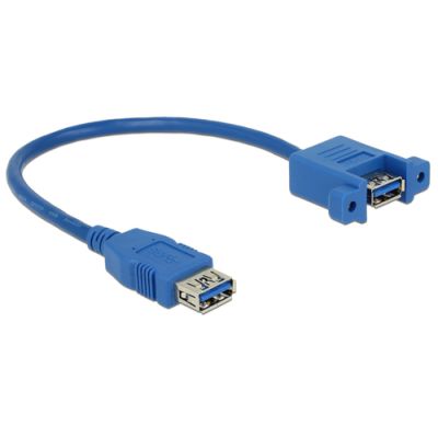 DeLOCK 0.25m 2xUSB3.0-A USB Kabel 0,25 m USB 3.2 Gen 1 (3.1 Gen 1) USB A Blau