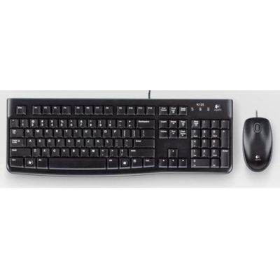 Logitech Desktop MK120 Tastatur Maus enthalten USB QWERTY Portuguesisch Schwarz