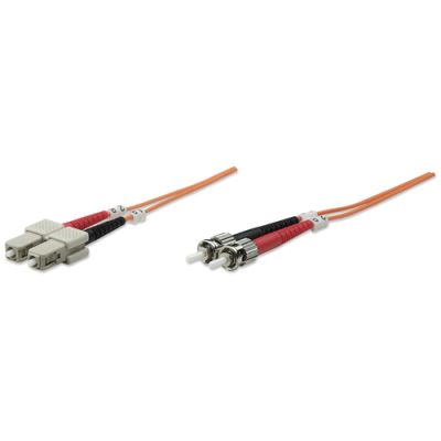 Intellinet Glasfaser LWL-Anschlusskabel, Duplex, Multimode, ST/SC, 50/125 µm, OM2, 5 m, orange