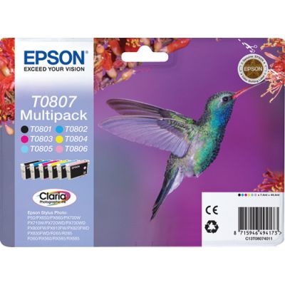 Epson Hummingbird Multipack 6 Farben T0807 Claria Photographic Ink