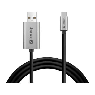 Sandberg 136-51 Videokabel-Adapter 2 m USB Typ-C DisplayPort Schwarz, Grau