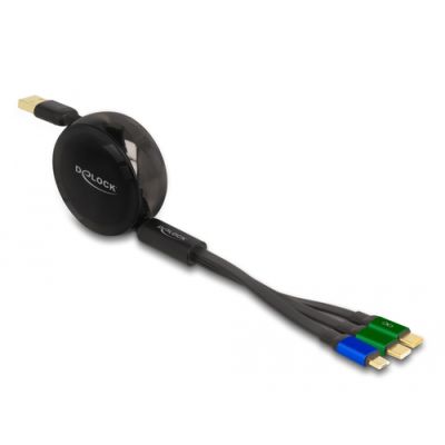 DeLOCK 85359 USB Kabel 1,13 m USB 2.0 USB A USB C/Micro-USB B Schwarz, Grün, Blau