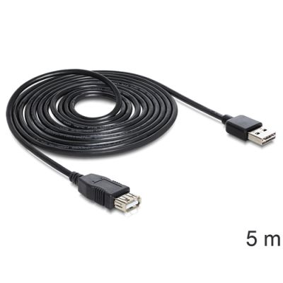 DeLOCK EASY-USB 2.0-A - USB 2.0-A, 5m USB Kabel USB A Schwarz