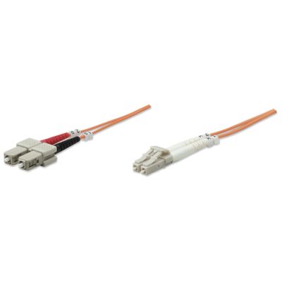 Intellinet Glasfaser LWL-Anschlusskabel, Duplex, Multimode, LC/SC, 62,5/125 µm, OM1, 5 m, orange