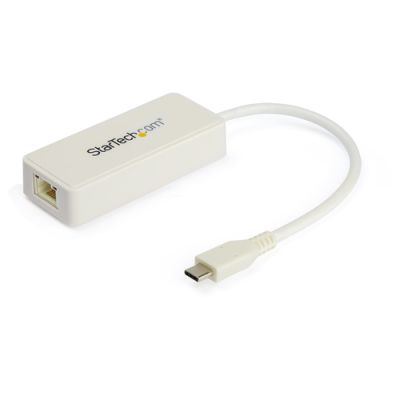 StarTech.com USB-C auf Gigabit Ethernet Adapter mit USB-A Port - 1Gbit/s NIC USB 3.0/USB 3.1 Typ-C Netzwerkadapter - USB-C/TB3 Kompatibler 1GbE NIC - Windows, MacOS, Chromebook - Weiß
