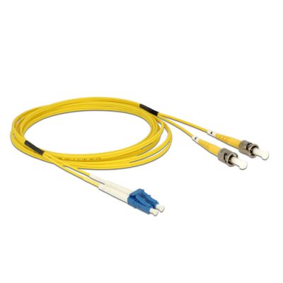 DeLOCK 84612 Glasfaserkabel 2 m LC ST OS2 Gelb