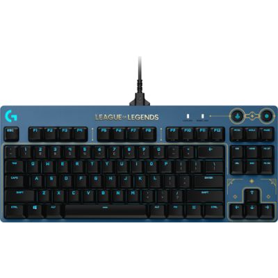 Logitech G PRO League of Legends Edition Tastatur USB QWERTY Deutsch Schwarz, Blau, Gold