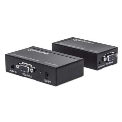 Manhattan VGA Cat5/5e/6 Extender, Erweitert Video- und Audiosignale auf bis zu 300 m