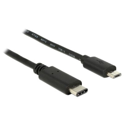 DeLOCK 0.5m, USB2.0-C/USB2.0 Micro-B USB Kabel 0,5 m Micro-USB B USB C Schwarz