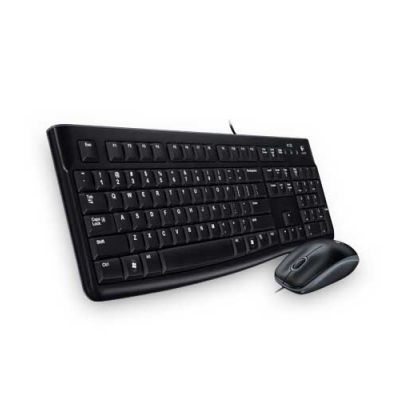 Logitech Desktop MK120 Tastatur Maus enthalten USB Russisch Schwarz