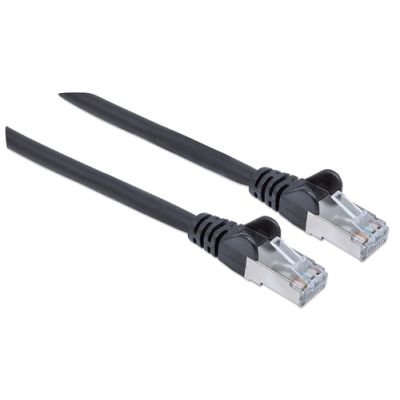 Intellinet Premium Netzwerkkabel, Cat6, S/FTP, 100% Kupfer, Cat6-zertifiziert, LS0H, RJ45-Stecker/RJ45-Stecker, 5,0 m, schwarz