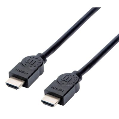 Manhattan High Speed HDMI-Kabel, 4K@30Hz, ARC, 3D, HDMI-Stecker auf HDMI-Stecker, geschirmt, schwarz, 1,5 m