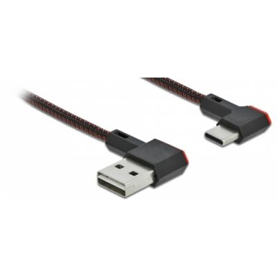 DeLOCK EASY-USB 2.0 Kabel Typ-A Stecker zu USB Type-C™ Stecker gewinkelt links / rechts 0,2 m schwarz