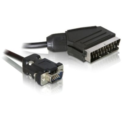 DeLOCK 65028 Videokabel-Adapter 2 m SCART (21-pin) VGA (D-Sub) Schwarz