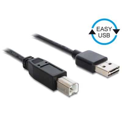 DeLOCK 0.5m, USB2.0-A/USB2.0-B USB Kabel 0,5 m USB A USB B Schwarz
