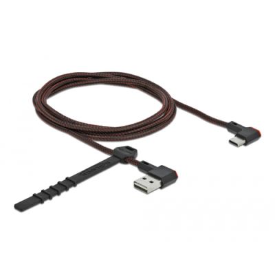 DeLOCK EASY-USB 2.0 Kabel Typ-A Stecker zu USB Type-C™ Stecker gewinkelt links / rechts 1,5 m schwarz