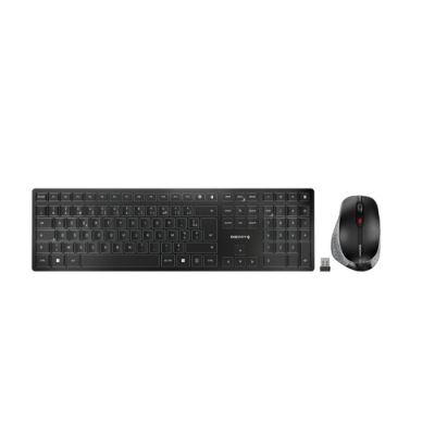 CHERRY DW 9500 SLIM Tastatur Maus enthalten RF Wireless + Bluetooth AZERTY Französisch Schwarz, Grau