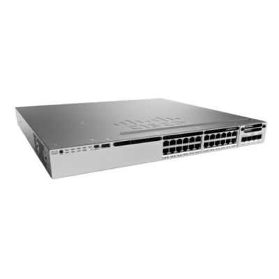 Cisco Catalyst WS-C3850-24T-E Netzwerk-Switch Managed Schwarz, Grau