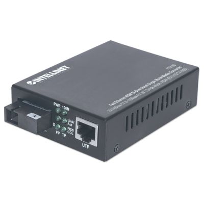 Intellinet Fast Ethernet WDM bidirektionaler Singlemode Medienkonverter, 10/100Base-TX auf 100Base-FX (SC) Singlemode, 20 km, WDM (RX1310/TX1550)