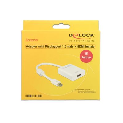 DeLOCK 62612 Videokabel-Adapter 0,2 m Mini DisplayPort HDMI Typ A (Standard) Weiß