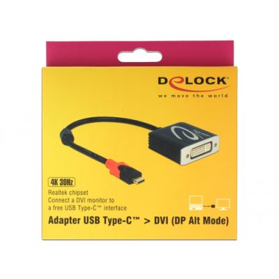 DeLOCK 61213 Videokabel-Adapter 0,2 m USB Typ-C DVI Schwarz